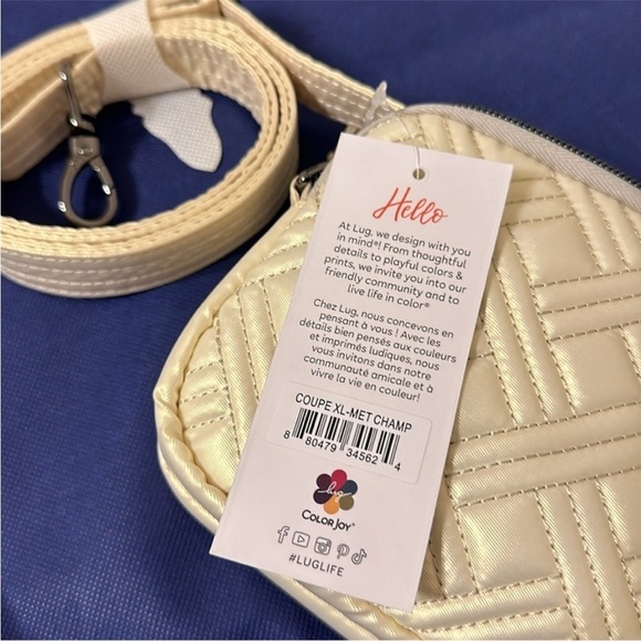 LUG COUPE XL METALLIC CHAMPAGNE SMALL CROSSBODY CHEST BAG BELT BAG NWT - Picture 3 of 8